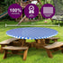 Sorfey Round Tablecloth -Fitted with Elastic, Vinyl with Flannel Back, Fits for Table 60 Inches Round,Water Proof, Easy to Clean, Checked Blue Des...