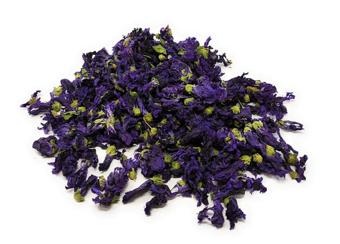 Dried Blue Mallow Flowers - 100% Natual Malva Sylvestris, Net Weight: 0.5oz / 15g - Color-Changing Blue Herbal Tea...