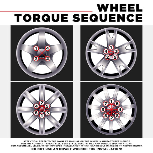 White Knight 1/2"-20 Thread Lug Nuts for Aftermarket or Factory Wheels - 4 Chrome Lug Nuts - ET Bulge Seating - Carbon Steel for Durable Construct...