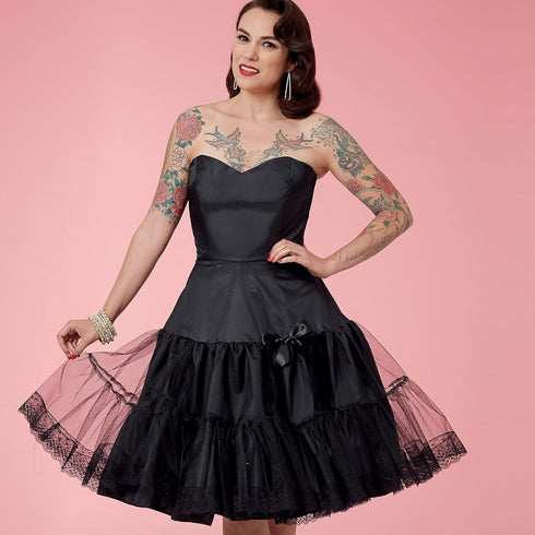 Simplicity Misses' Full Slip and Petticoat Packet, Code 9293 Sewing Pattern, Sizes 14-22, White...