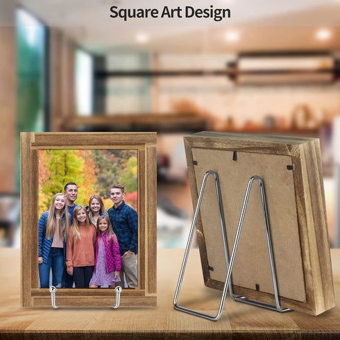 IBosins 5 Pack 6 Inch Plate Holder Display Stands, Metal Silver Frame Stand for Picture, Book, Photo Easel, Creation, Collectibles...