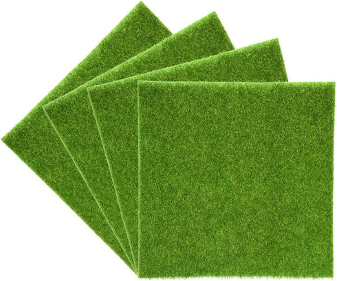 Oumefar 2 Sizes Synthetic Artificial Grass Mat Green Non-Qoven Fabric Fake Faux Grass Turf Rug Lawn Garden Micro Landscape Ornament Home Decor Car...
