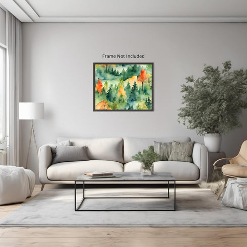 Posterizer 1 pcs- mountains and trees beautiful landscape nature 6-Landscape & Nature Art-Floral Botanical Art- Decor for Home & Office- unframed ...