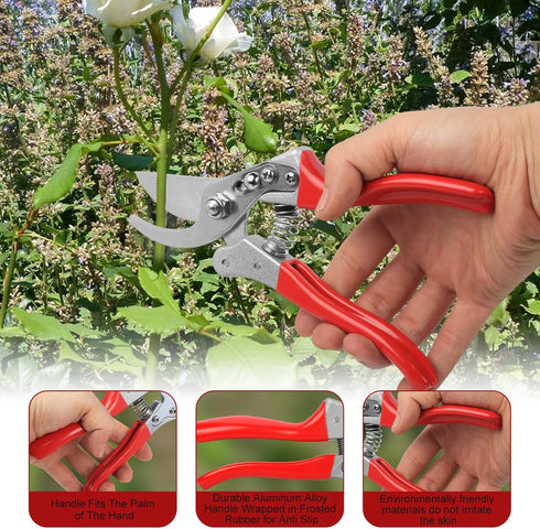 Pruning Shears for Gardening, Flower Cutting Shears, Professional Bypass Pruner Hand Shears Heavy Duty, Pruners for Stem Cutting, Garden Clippers,...