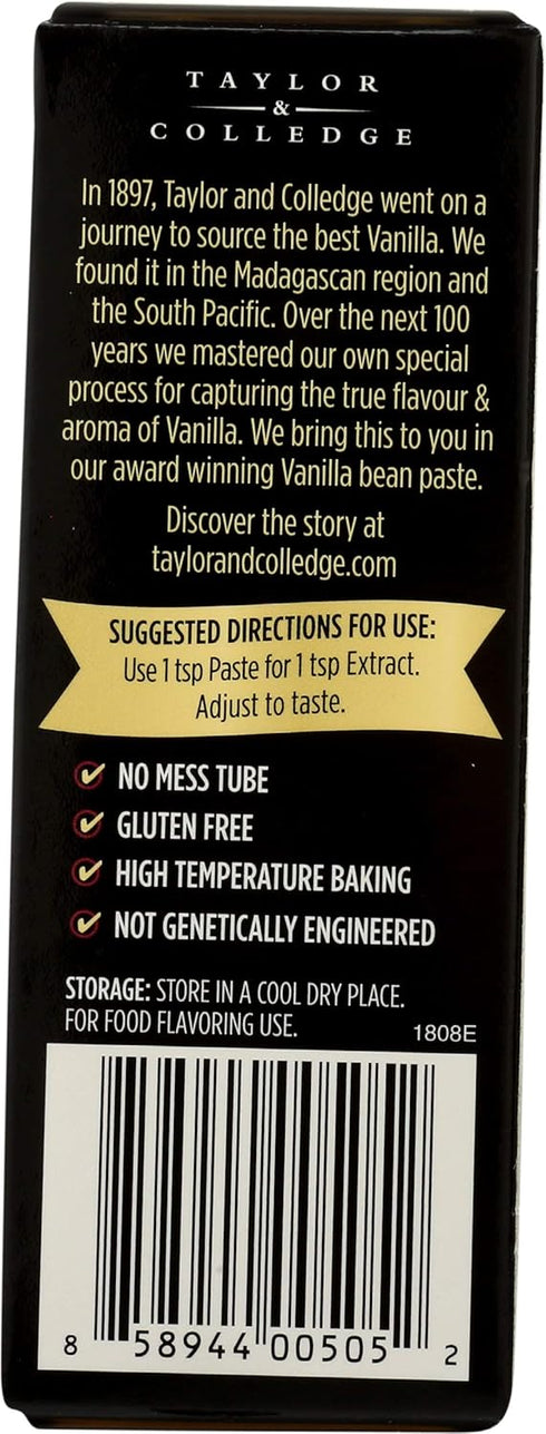 Taylor & Colledge Organic Vanilla Bean Paste with Seeds, 1.7oz Tube...