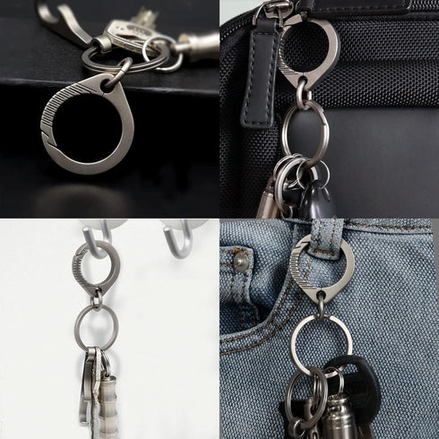 Titanium Key Holder Heavy Duty Quick Release Keychain Clip with Key Ring for Men and Women...