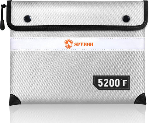 Upgraded 5200°F Fireproof Document Bag with Heat Insulated, Water Fire Proof Bag with Zipper,8 Layers of Functional Materials and Reflective Strip...