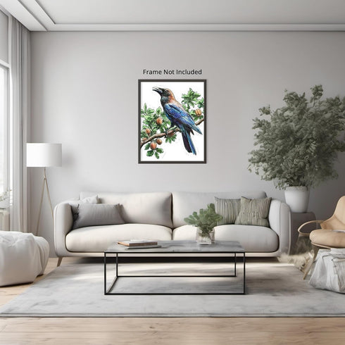 Posterizer 1 pcs-detailed natural history illustration of a raven-Corvus corax 3-Art for Animal Lovers-Gift for Men Women Teens-Chic Home Decor- u...