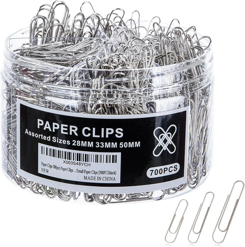 Paper Clips 700pcs Paper Clips Assorted Sizes Large/Small Paper Clips (700PCS)...