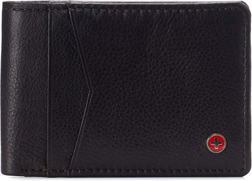 Alpine Swiss Delaney Men’s Slimfold RFID Protected Wallet Nappa Leather Comes in a Gift Box Brown...
