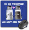 3dRose We Go Together Like Salt and Pepper, Cute Smiling Cartoon Condiments Shakers in Love, Navy Blue Mouse Pad (mp_58328_1)...