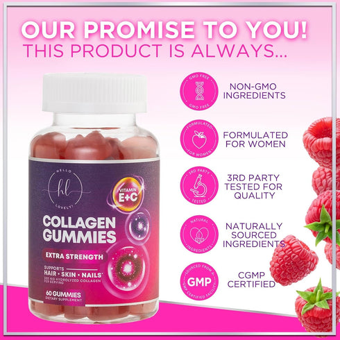 Collagen Peptides Gummies for Women & Men - Collagen Protein with Biotin, Extra Strength Hydrolyzed Collagen Peptides Gummy Supplement for Hair, S...