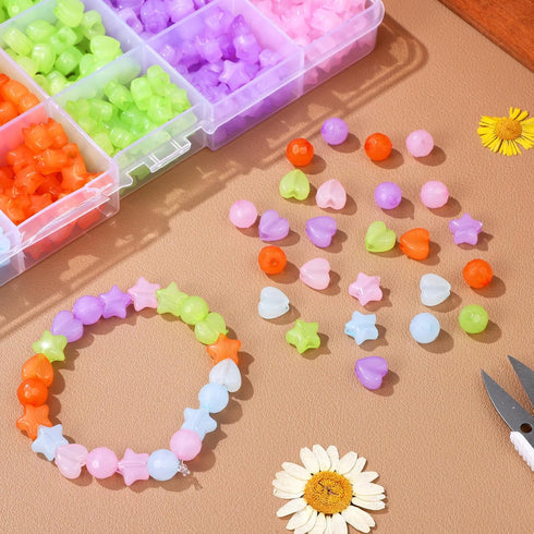 VILLCASE Craft Beads Heart Shape Beads, Star Shape Beads Loose Spacer Beads for Art Crafts DIY Bracelet Necklace Earring Jewelry Making Supplies, ...