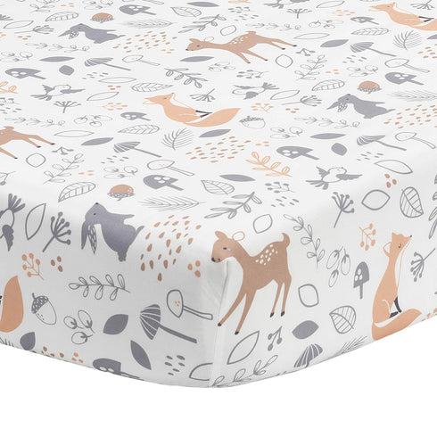 Bedtime Originals Deer Park Fitted Crib Sheet, Multicolor , 28x52x8 Inch (Pack of 1)...