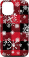 iPhone 14 Snowflakes Red Black Winter Buffalo Plaid Christmas Phone Case...
