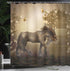 Ambesonne Mystic Shower Curtain, Horse in Roses Garden with Butterflies Fantasy Romantic Moon Print, Cloth Fabric Bathroom Decor Set with Hooks, 6...