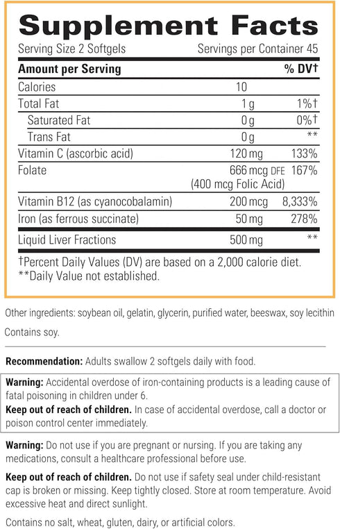 Integrative Therapeutics - Iron Complex - 50 mg of Iron per Serving- Supports Energy and Stamina* - 90 Softgels...