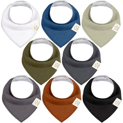KeaBabies 8-Pack Organic Baby Bandana Drool Bibs - Stylish Unisex Bandana Bibs, Super Absorbent Bandana Drool Bibs, Gentle Teething Bibs for Infan...
