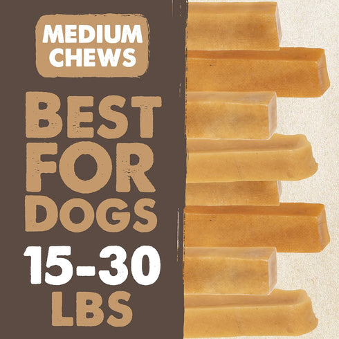 Mighty Paw Yak Cheese Chews for Dogs - All-Natural Long Lasting Pet Treats - Odorless Limited-Ingredient Chews for Puppies & Power-Chewers (Medium...