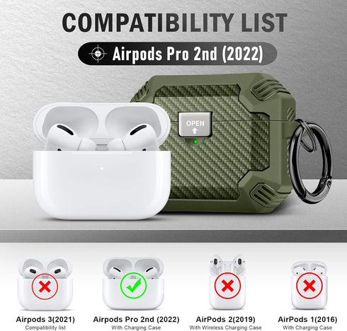 Maxjoy for AirPods 2nd Generation Case Cover with Cleaner Kit Set(10-in-1),Full Body Rugged Hard Shell Protective Case for AirPods Case,Front LED ...