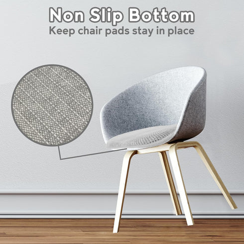 Silver Grey Kitchen Chairs Cushions Non Slip Foam Office Seat Cushions Washable Soft Thick Pads Large Wooden Metal Tapered Dining Chair Cushions,1...