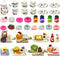 68 Piece Doll House Kitchen Accessory Sets Play Burger Bun Cake Milk Egg Cookies Jam Coffee and More Micro Foods Pretend Toys Kitchen Dress up...
