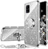 nancheng for Samsung Galaxy A71 5G Case with Ring Stand Strap Lanyard Shockproof Protection Cover Cute Girls Women Glitter Silicone Phone Case - S...