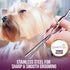 Dog Grooming Scissors With Safety Round Tips, 7 In 1 Pet Grooming Scissors Set, Pet Cutting Scissors Kit With Thinning, Straight, Curved Shears & ...