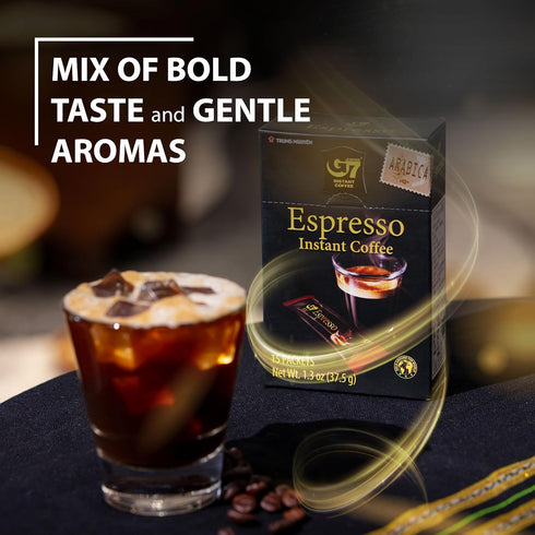 TRUNG NGUYEN G7 ESPRESSO Instant Coffee for Energy Boost - Pure Arabica Beans, Bold Taste & Gentle Aroma - Strong & Rich Vietnamese Instant Energy...