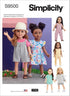 Simplicity Clothes Sewing Pattern Kit, Code S9500, Sizes 18" Dolls, Multicolor...