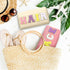 4 Pcs Large Chenille Letter Patch Makeup Bag Skin Stuff Hair Face Bag Preppy Patch Makeup Cosmetic Bag Toiletry Zipper for Women Teen Girl(Fresh C...