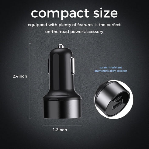 YingCheng USB C Car Charger, 45W Quick Charge 3.0 Car Adapter with One 20W PD Port and One 25W Fast Charge Port......