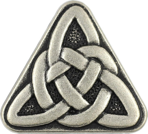 Bezelry 10 Pieces Triangle Celtic Sister Knot Metal Shank Buttons. 25mm (1 inch) (Antique Silver)...