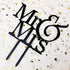 Mr and Mrs Cake Topper, Bride And Groom Sign Wedding Engagement Cake Toppers Decorations (Black Acrylic)...