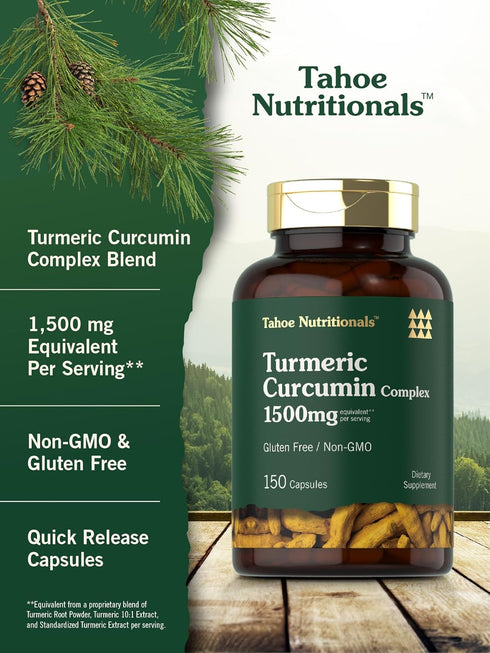 Turmeric Supplement | 1500 mg | 150 Capsules | Turmeric Curcumin Complex with Black Pepper | Non-GMO and Gluten Free...