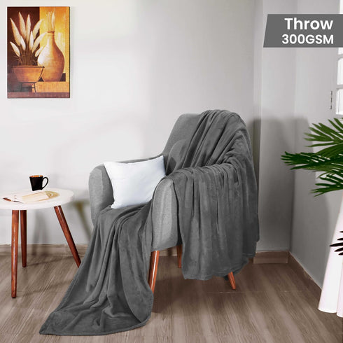 Utopia Bedding Fleece Blanket Throw Size Grey 300GSM Luxury Anti-Static Fuzzy Soft Microfiber Blanket for Couch, Sofa and Bed (60x50 Inch)...