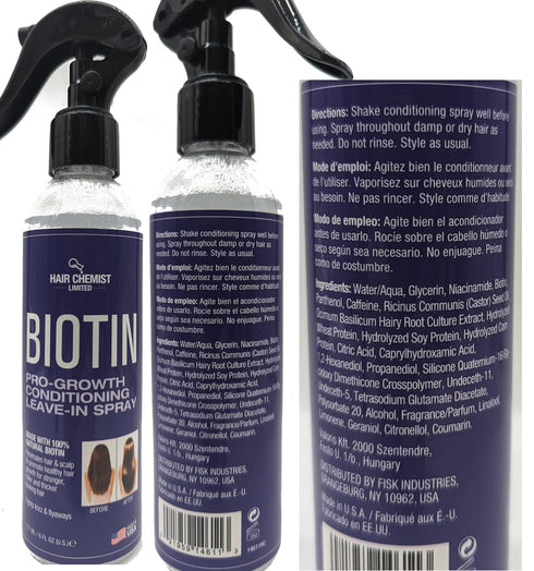 Hair Chemist Biotin Leave-in Conditioning Spray 6 oz. - Deep Conditioning Treatment, Leave in Conditioner...