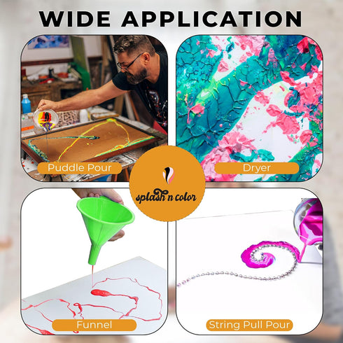 SplashNColor 4 Pack Canvas Stand - For Acrylic Pouring Masters Ready To Pour Acrylic Paint, Riser Up To Medium Canvas For Painting, Pour Painting ...