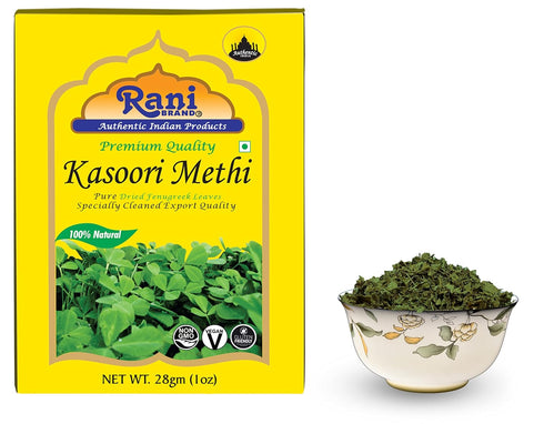 Rani Fenugreek Leaves Dried (Kasoori Methi) 1oz (28g) ~ All Natural | Vegan | Gluten Friendly | NON-GMO | Indian Origin...