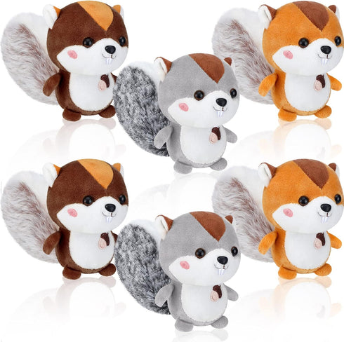 Sosation 6 Pcs Squirrel Stuffed Animal Plush 4.7 Inch Cute Squirrel Plush Small Stuffed Squirrel Toy Stuffed Animal Keychain for DIY Birthday Part...