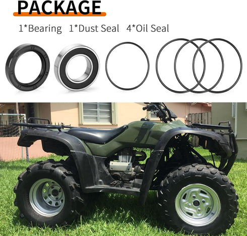 Rear Left Axle Wheel Bearing & Seals for Honda Rancher 350 400 Foreman 400 450 500 Rubicon 500 520 TRX350 TRX400 TRX420 TRX500 TRX520 1995-2024...