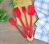 Set of 4 Pure Silicone Spatulas Spoon Pastry Basting Brush Heat Resistant (11"-8.4") (4, Spatula Set - Red)...