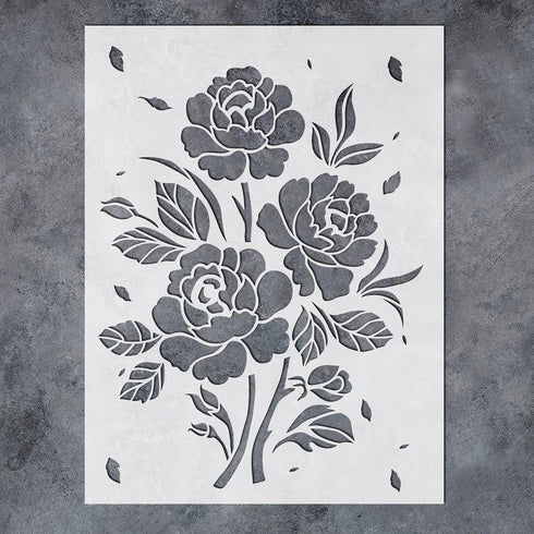 GSS Designs Large Rose Stencils for Painting on Wood Canvas Paper Fabric, Floor Wall Tile - Roses Flower - Reusable DIY Art Craft Stencils for Hom...