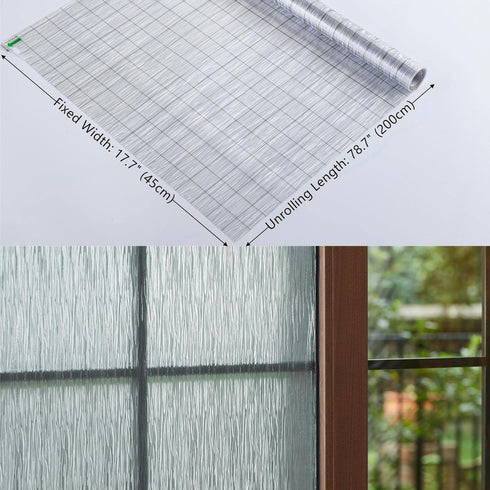 VELIMAX Frosted Window Privacy Film Non Adhesive Window Cling Removable Glass Covering Clear Water Opaque Window Film for Home Anti UV 17.7x78.7 i...