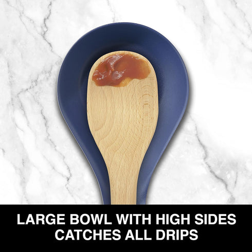 OGGI Stainless Steel Spoon Rest- Long Handle Holds Kitchen Utensils in Place, Great Spoon Rest for Kitchen Counter, Stove Top, or Coffee Station; ...