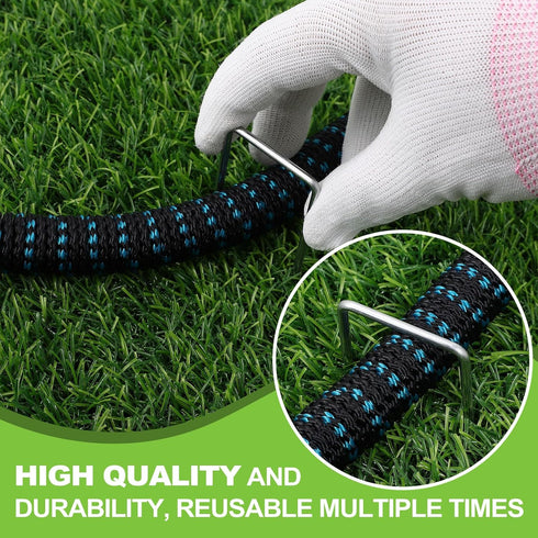 30 Pcs Galvanized Landscape Staples Metal Garden Stakes Heavy Duty for Ground Cover, U-Shaped Pins Yard Stakes Weed Barrier Fabric, Garden Hose, D...