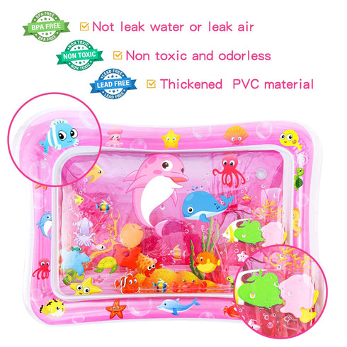 Tummy Time Water Mat for Girl, Water Play Mat for Babies Inflatable Tummy Time Water Play Mat for Infants and Toddlers 3 to 12 Months Promote Deve...