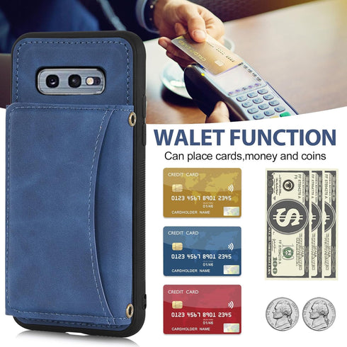 Asuwish Phone Case for Samsung Galaxy S10e Wallet Cover with Tempered Glass Screen Protector and PU Leather Credit Card Holder Stand Rugged Slot M...