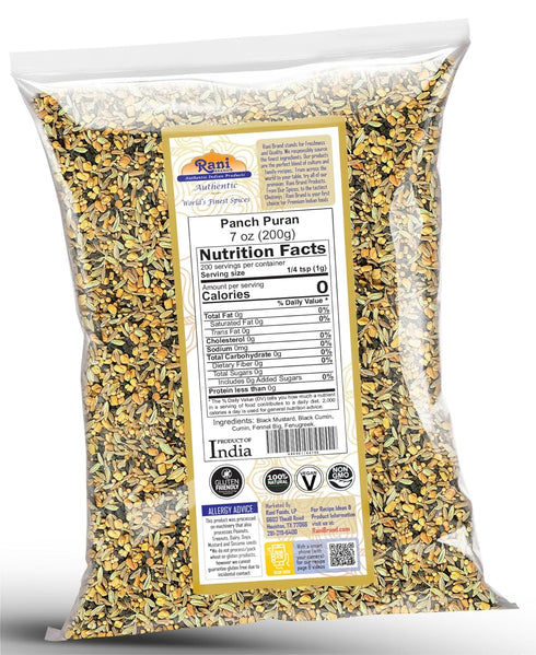 Rani Panch Puran (5 Spice) 7oz (200g) ~ All Natural | Vegan | Gluten Friendly | NON-GMO | Kosher | Indian Origin (Equal Blend of Fenugreek, Mustar...