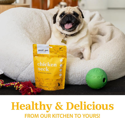 Chicken Neck Air Dried Dog Treats - All Natural, High Protein, Single Ingredient, 2.8oz...